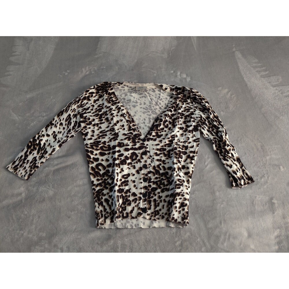 Eci cardigan sweater leopard size small